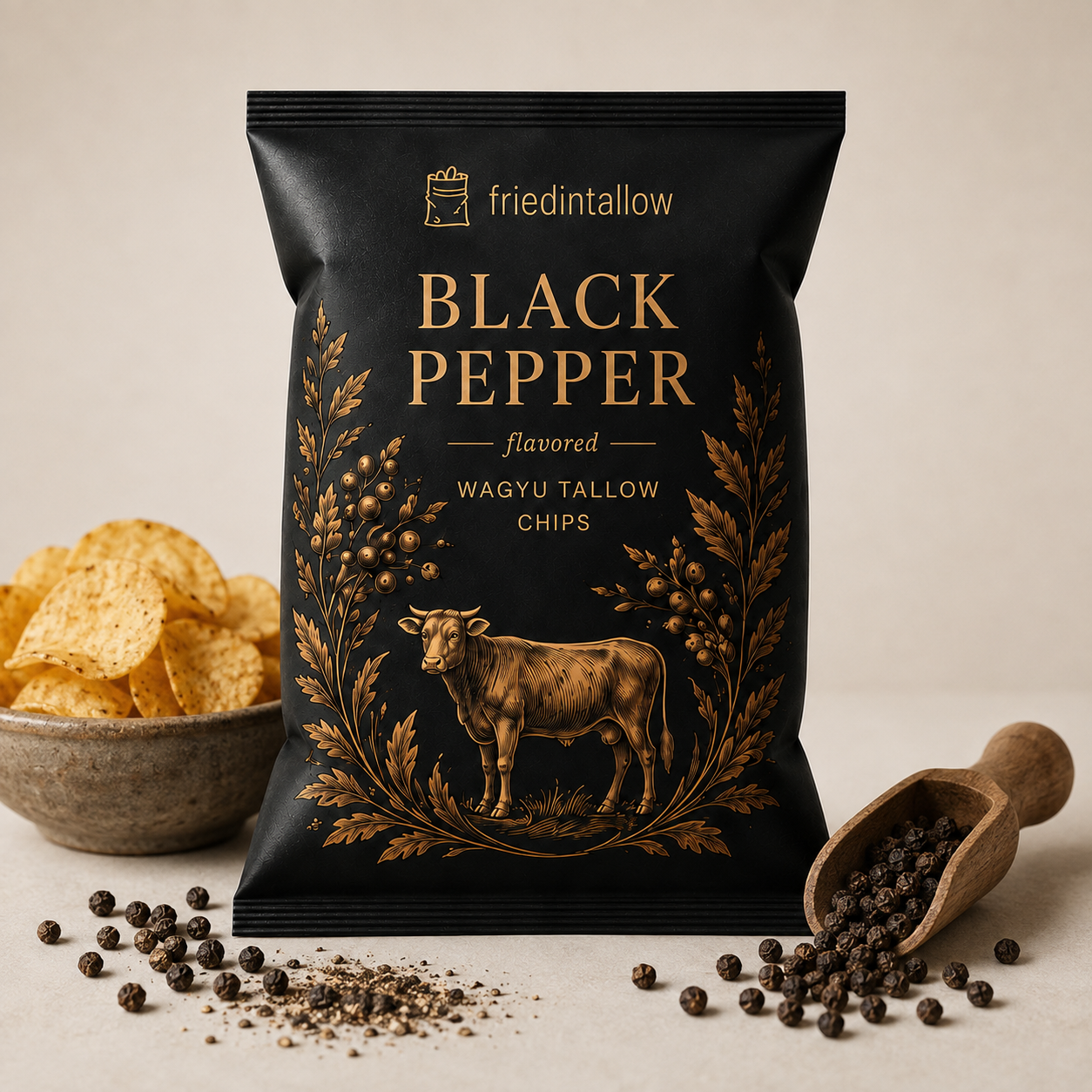 Black Pepper FriedIntallow chips